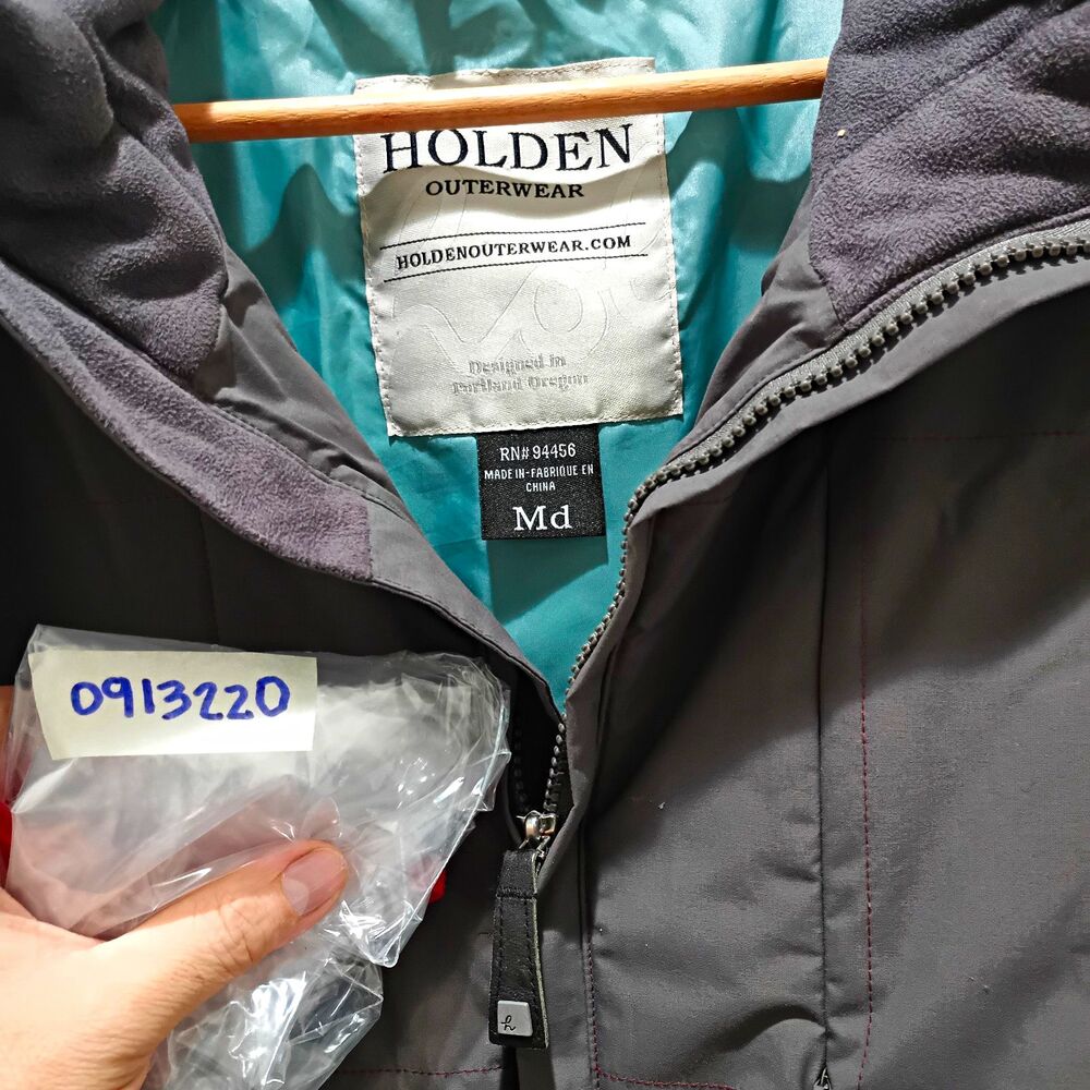 Holden Outerwear Mens Medium Ski Snowboard Jacket Gray Hooded Insulated Coat